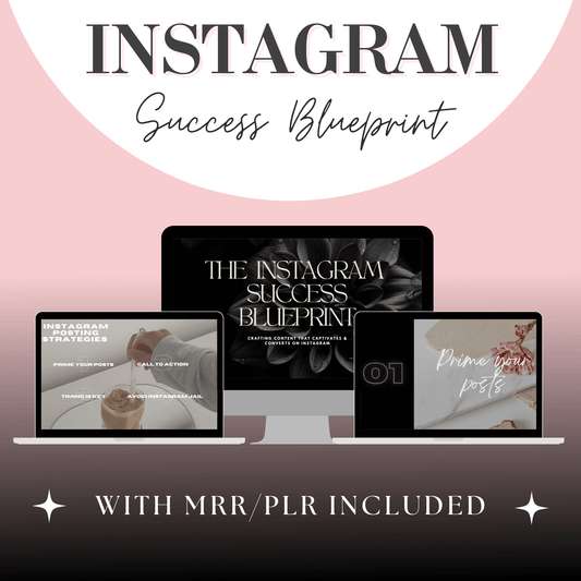 Instagram Success Blueprint course showing multiple screen previews of lessons on Instagram posting strategies, timing, and avoiding IG jail.